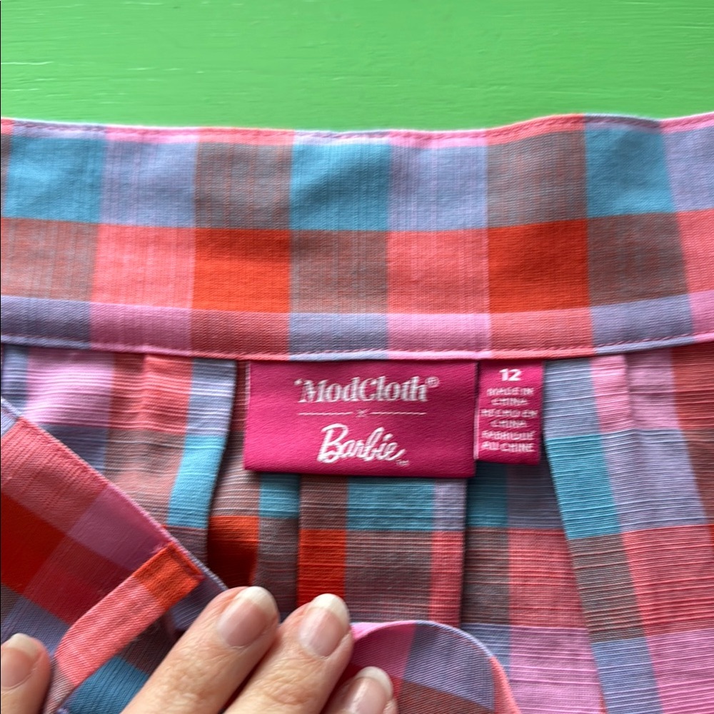 Modcloth Red and Blue Pleated Midi Skirt - Picture 3 of 4